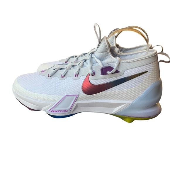 New! Nike Force Zoom 9 Mike Trout Pro Low Metal Baseball Cleats sz 10 rainbow - Picture 7 of 7